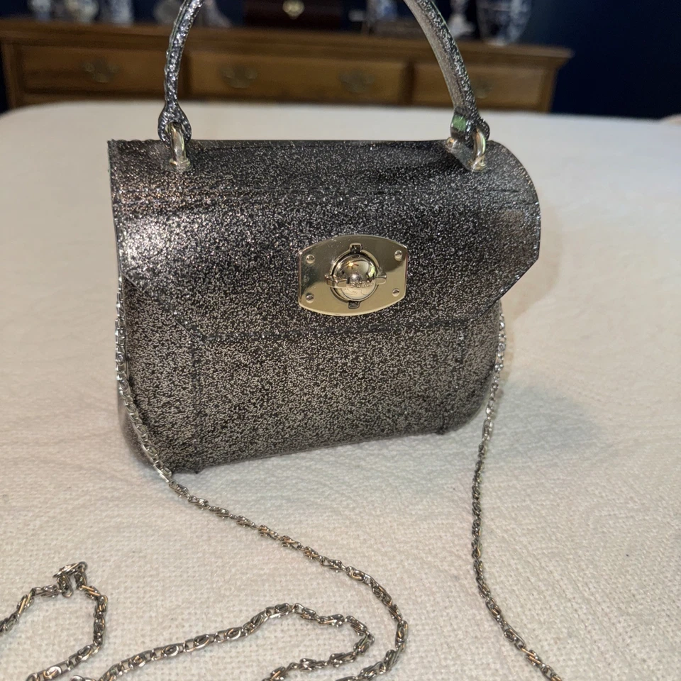 Bolso Bandolera Furla Gris Plata Brillo JALEA Caramelo Mini Cartera Italia 2WAY Foto 2 de 4