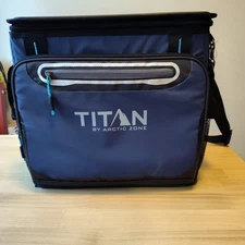 Titan by Arctic Zone 24 Can 12 Quart Zipper less Soft Side Coolers, Ocean Blue