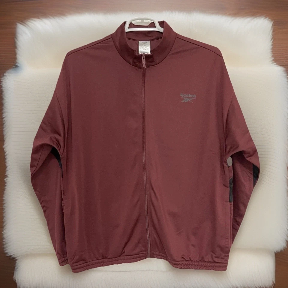 Reebok Adult Track Jacket Identity Vector Tracktop Maroon-Full Zip S~ XL Maroon - Image 3 of 4
