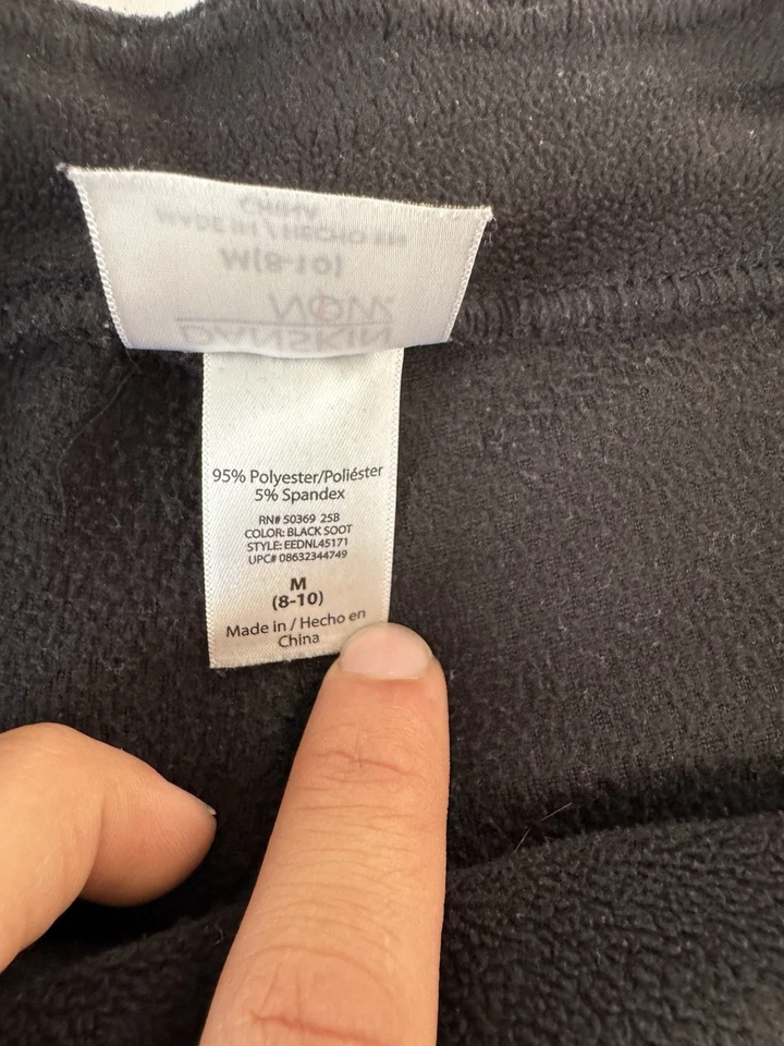 Danskin Now 裤子女式 M 8-10 黑色抓绒直筒运动裤 — 第 3/4 张图片