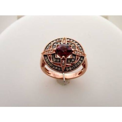 LeVian 14K Rose Gold Cocktail Ring with 1.57 TCW Rhodolite & Chocolate Diamond