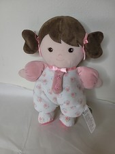 Baby Starters My First Doll Plush Rattle 2018 Brown Hair Eyes Stuffed Animal Toy