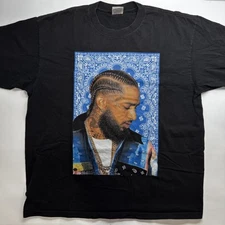 Size 2XL NIPSEY HUSSLE Men’s Black Tshirt Shaka Wear Heavyweight Rap Hip Hop