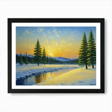 Whispers of Winter Winter Landscape Framed Wall Art Poster Canvas Print Picture