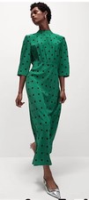 MARKS & SPENCER GREEN SPOT MIX 40'S 50'S MIDAXI MAXI TEA DRESS 20 NWOT & SPARES