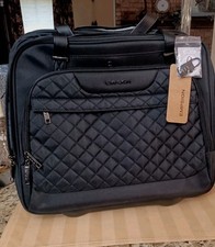  EMPSIGN New Black Large Capacity Rolling Wheels Laptop Bag Briefcase for Women 