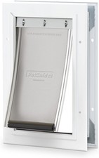 Aluminum pet door, suitable for dogs and cats, small size, white.