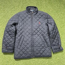 Polo Ralph Lauren Boys Quilted Jacket Navy Red Size 8 Small S Kids Full Zip