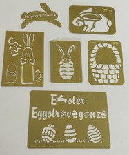 Assorted EASTER THEMED Brass Embossing Stencils Lot Of 6