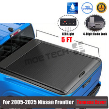 Rear 5ft Durable Retractable Hard Tonneau Cover For 2005-2025 Nissan Frontier