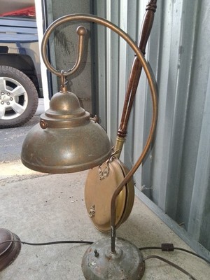 Vintage Style Metal Table Lamp, Brown, Corded Plug-In, Switch Control