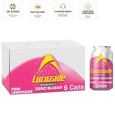 Refreshingly Hydrating Zero Sugar Pink Lemonade Energy Drink - 330ml Pack of 6