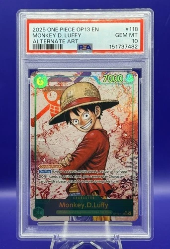 One Piece Monkey D. Luffy OP13-118 Alt Art SEC Secret Rare PSA 10 Gem Mint