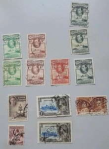 13 Gold Coast Postage Stamps. Used.  Royalty. 1928-1948. 