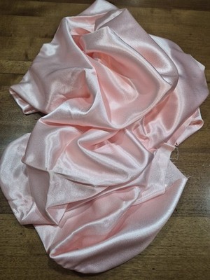 Vintage Piece Unused Pink Satin   Material Beautiful Shine! Great Crafting Idea