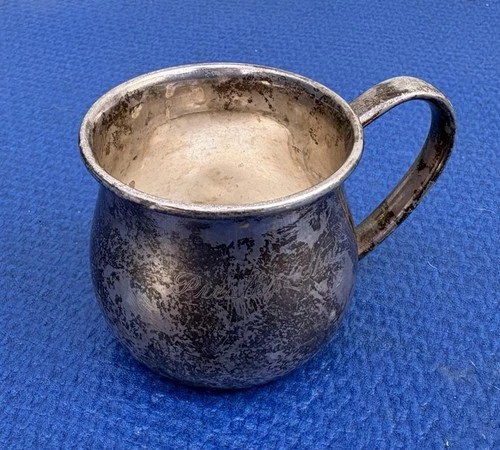 VTG LUNT Sterling Silver Baby Child Cup #102 Engraved 1.78 oz / 50.71g 1935-1950