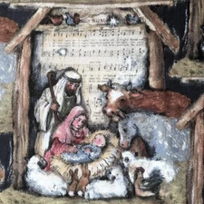 Christmas Fabric Nativity Patch Susan Winget Manger Scene Patchwork - 1/2 Yard