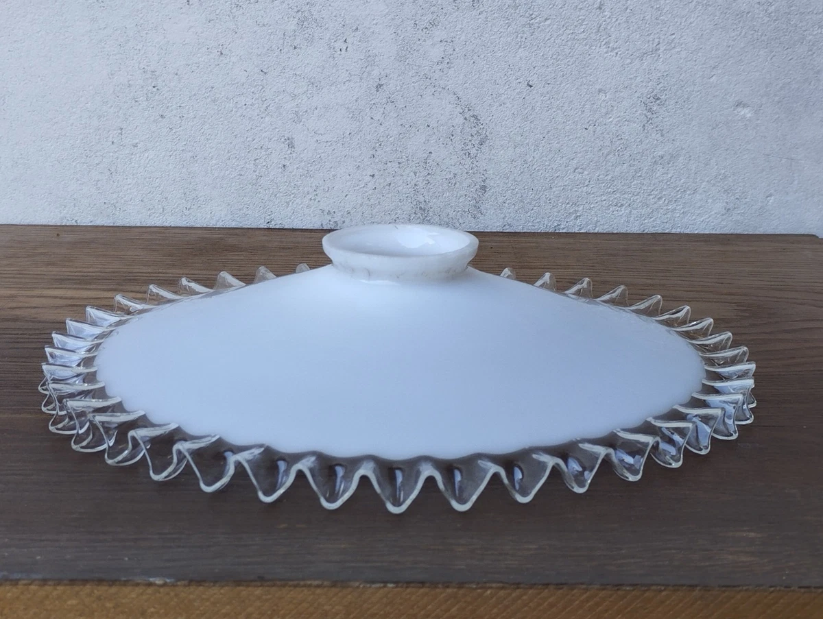 Abat jour en verre moucheté jaune vintage