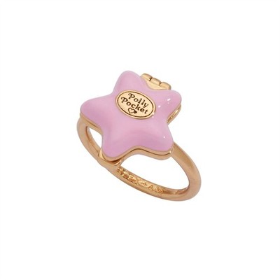 Alex and Ani Polly Pocket  Locket Ring Gold Pink Star AL250641FS7SG