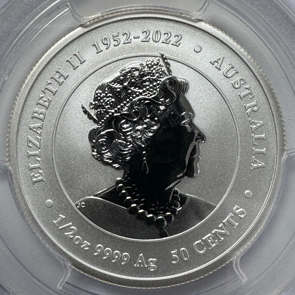 2024 P125 Australia 50C PCGS MS70 Year Dragon 1/2oz Ag Orange Right - Imagem 4 de 4