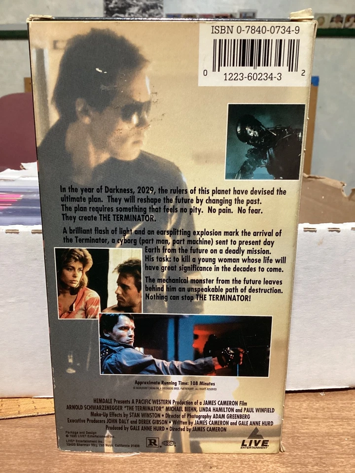 The Terminator 1984 [VHS] 1995 LIVE Entertainment Release Arnold Schwarzenegger - Image 4 of 4