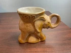 VINTAGE FRANKOMA POTTERY POLITICAL GOP ELEPHANT MUG CUP 1979 Prairie Brown
