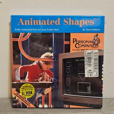 VTG Personal Companion Animated Shapes IBM PC 3.5 Floppy Disc New Sealed