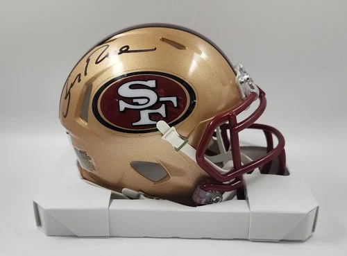 JERRY RICE Signed Auto San Francisco 49ers Riddell Mini Helmet COA