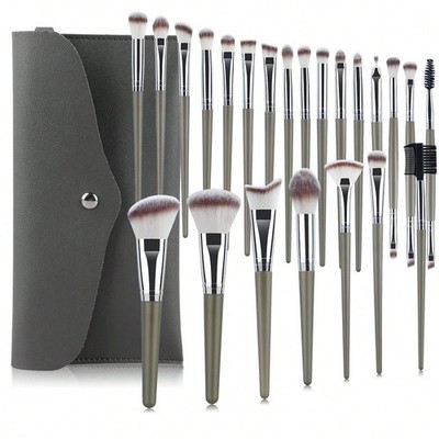 23Pcs Professional Makeup Brush Set Champagne Gold Foundation With PU Bag
