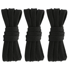 3pair Double Layers Flat Shoelaces Black for Sneakers Boots 45 54 60 63 72 Inch