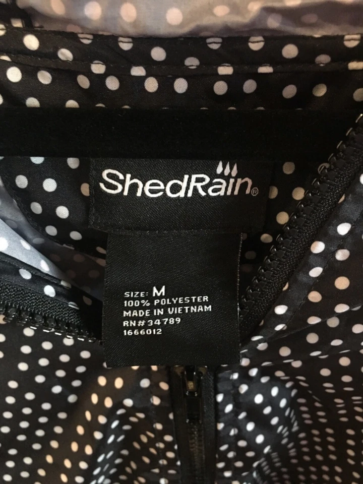 Chaqueta ShedRain NEGRA con PUNTOS blancos Cortavientos 7233 Mujer Mediana Foto 3 de 3