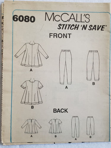 McCalls Sewing Pattern 6080 Childs Girls Leggings Top Size 7 8 10 12 UNCUT 1992 - Picture 3 of 5