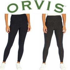 Orvis Womens Midweight High Rise Fleeced Lined Legging, Heather Charcoal XS, NEW