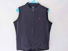 Polo Ralph Lauren Full Zip Fleece Vest Boys Size Large 14-16 . Navy Blue.