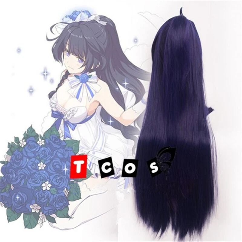 Game Honkai Impact 3 Raiden Mei Cosplay Wig Long Straight Hair With Ponytail 39" - Image 3 of 4