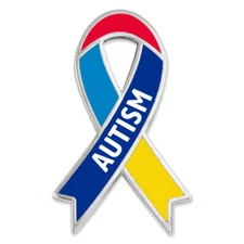 PinMart's Autism Multicolored Awareness Ribbon Enamel Lapel Pin