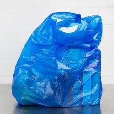 Bags Extra Large 18 x7x 32 .75 Mil Blue Heavy Duty T-Shirt Plastic Grocery Shopp