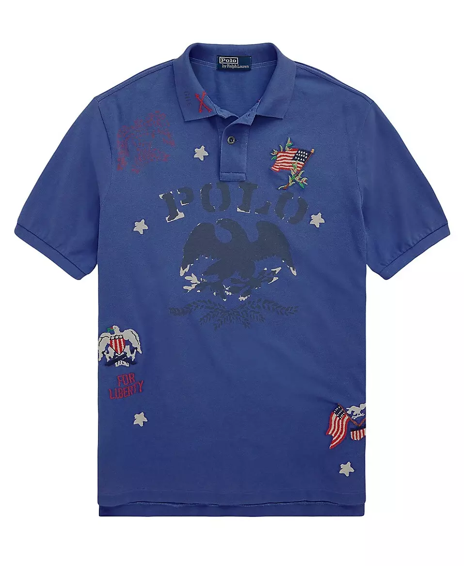 Cotton mesh hotsell graphic polo shirt