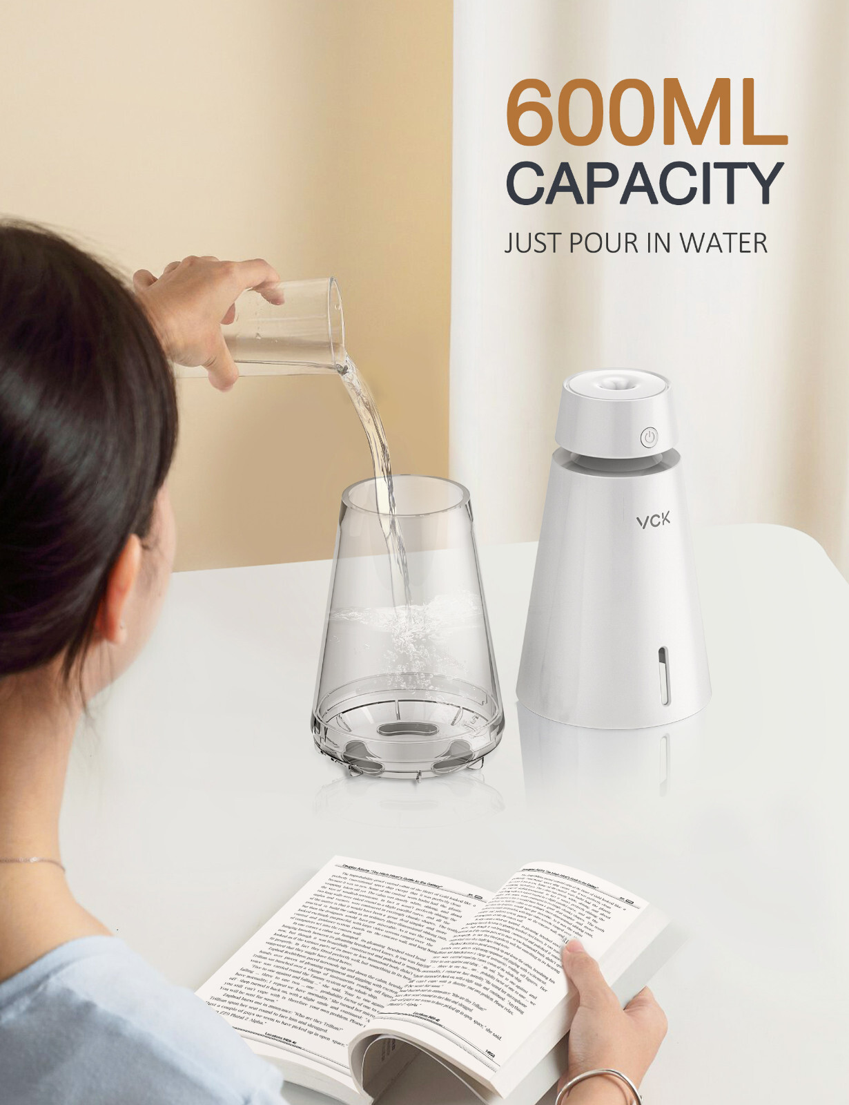 600ML Home Office Car Bedroom Mini Cool Mist Air Purifier Ultrasonic Humidifier
