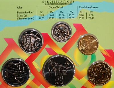 1994 Australia Uncirculated 6-Coin Mint Set Royal Australian Mint