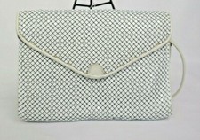 Vintage WHITING DAVIS Enameled White Mesh Purse Shoulder Crossbody MT