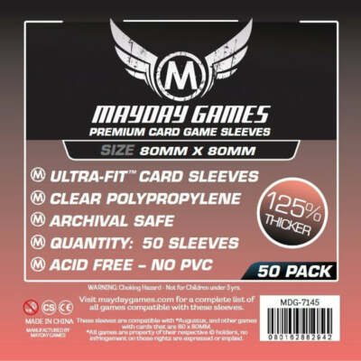 Mayday Square Premium Card Sleeves (80x80mm)MDG-7145 Pack of 3(150 Total)