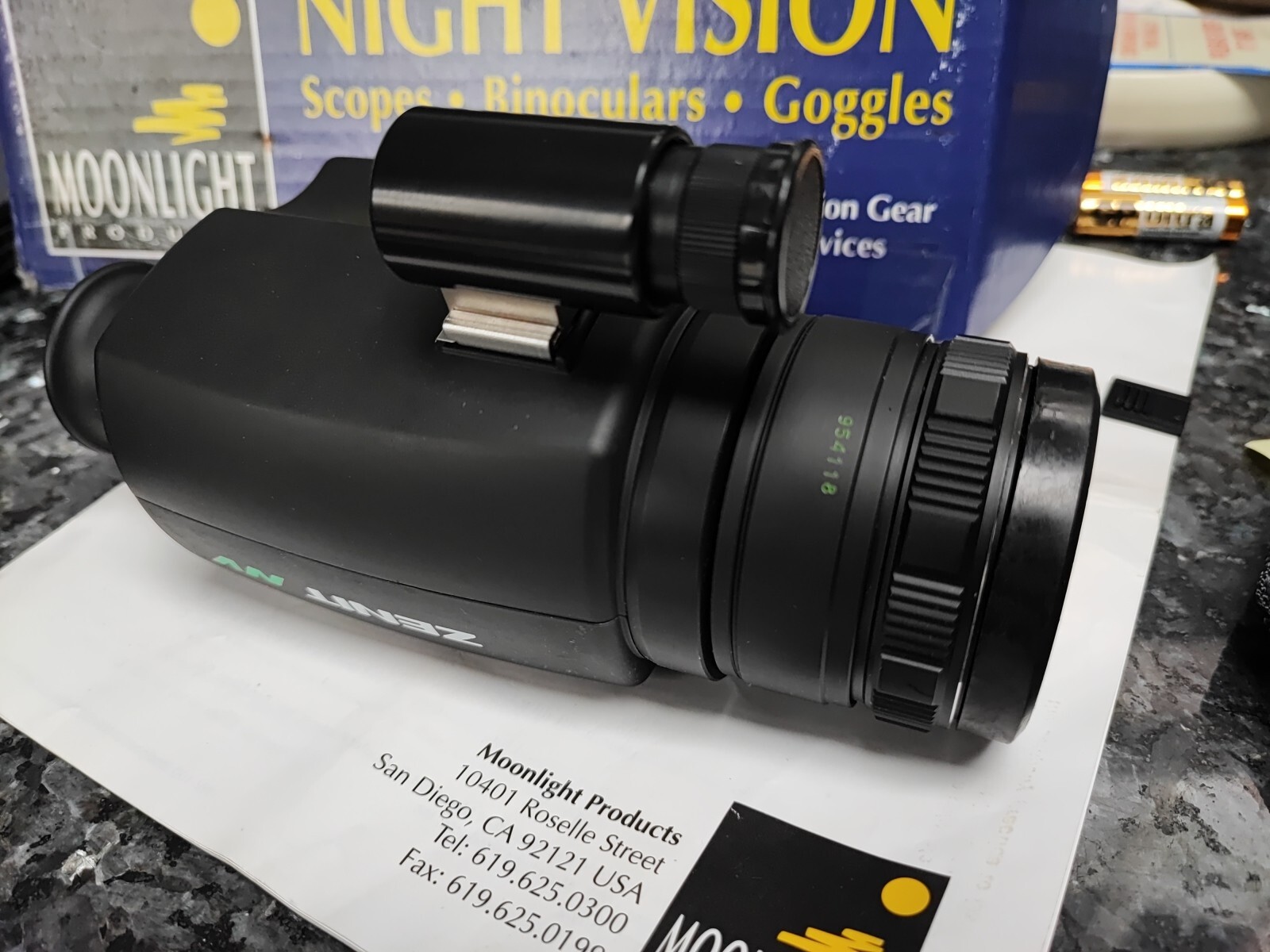 ZENIT MOONLIGHT NIGHT VISION MONOCULAR ZOOM LENS WITH IR ILLUMINATOR. NV100 eBay