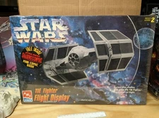 VINTAGE STAR WARS TIE FIGHTER FLIGHT DISPLAY MODEL KIT ERTL AMT w/Comic **NIB**