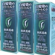 Rishiri hair color treatment for gray hair dye dark brown 200g x 3