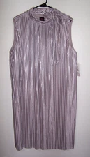 New, JM Studio by John Meyer Pewter Shimmer Formal Pleated Dress Size 18W