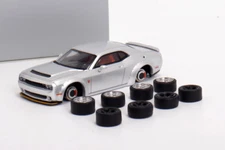 FW 1:64 Silver Demon SRT Challenger Muscle Sports Model Diecast Metal Car