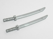 2 x LEGO Pearl Dark Gray Weapon Sword Shamshir Katana Ref 30173 Set col03-4