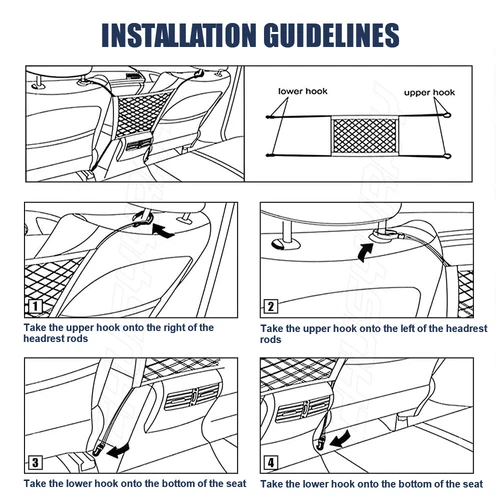 3-Layer Car Mesh Organizer, Seat Back Net Bag, Barrier of Backseat Pet Kids. - Picture 2 of 9