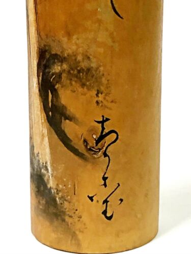 Japanese Kokeshi Doll Wooden Folk Art Carving Hand Painted Landscape Waterfall - Picture 4 of 12